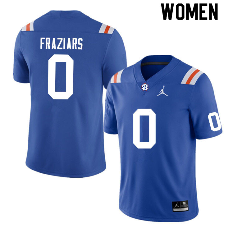 Women #0 Ja'Quavion Fraziars Florida Gators College Football Jerseys Sale-Throwback